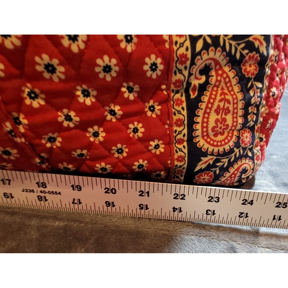 Vera Bradley Vintage AMERICANA Red XL Duffel Bag Y2K 2003 Paisley/Floral Travel - Picture 5 of 10